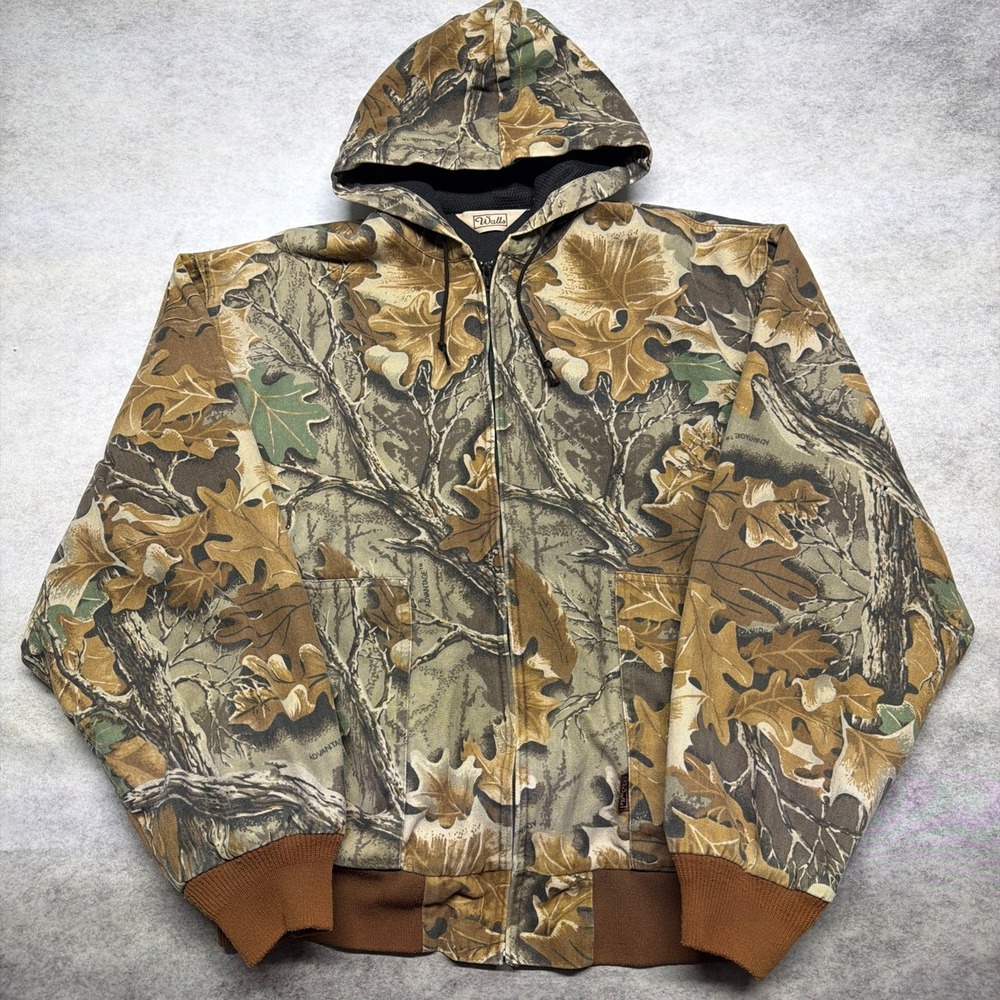 Vintage Walls Advantage Camo Hooded Work Jacket Timber RealTree Large Boxy Y2K